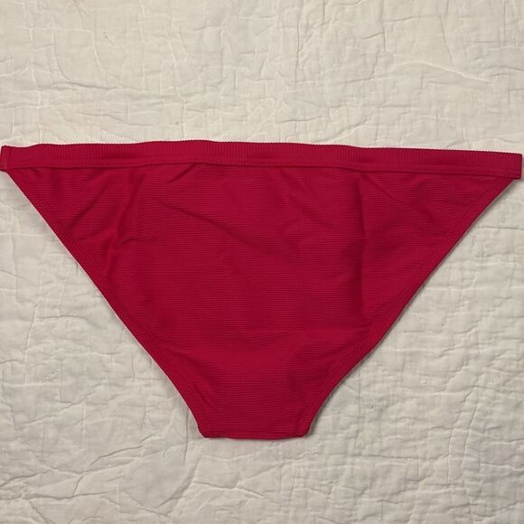 NWT J.Crew Ribbed-trim hipster full-coverage bikini bottom in Fuchsia size L - Picture 4 of 8